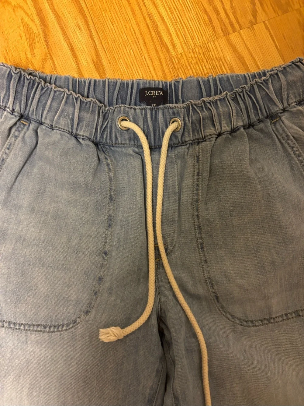 J. Crew Light Blue Slim Chambray Drawstring Pants Size 26 Women
